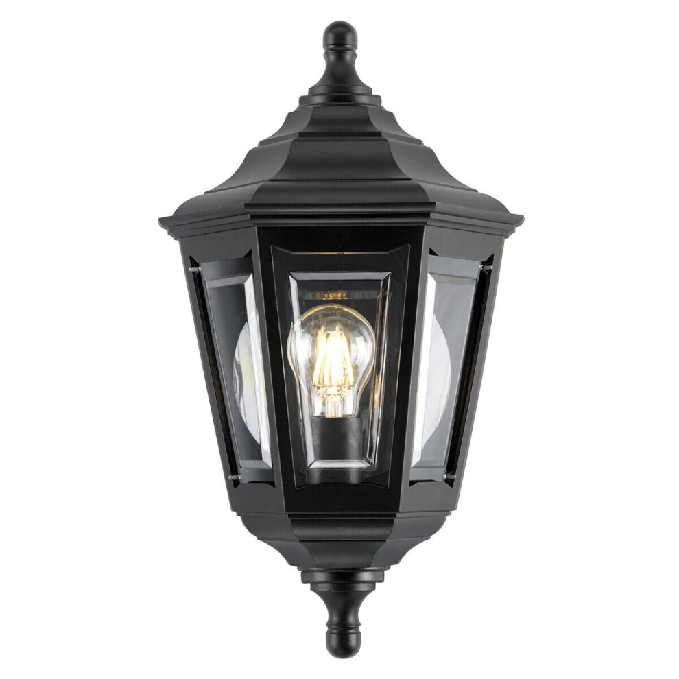 Loops Outdoor Ip44 1 Bulb Flush Light Low Ceiling Black Led E27 100W
