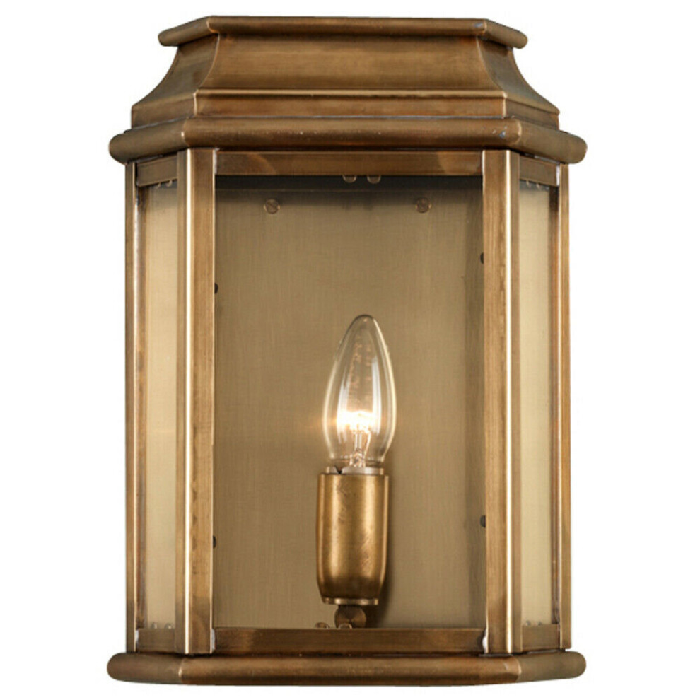 Outdoor IP44 Wall Light Aged Brass LED E27 100W d02504