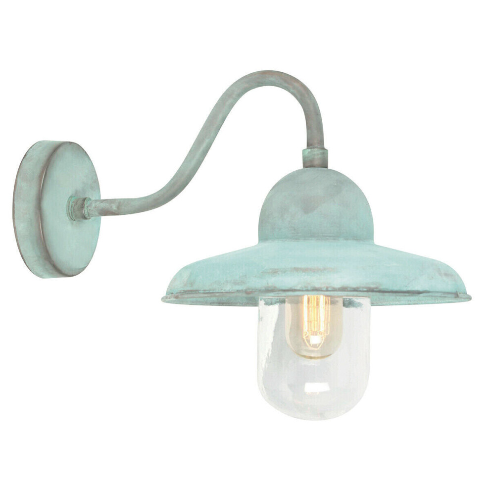 Outdoor IP44 Wall Light Sconce Verdigris LED E27 100W Bulb External d02468