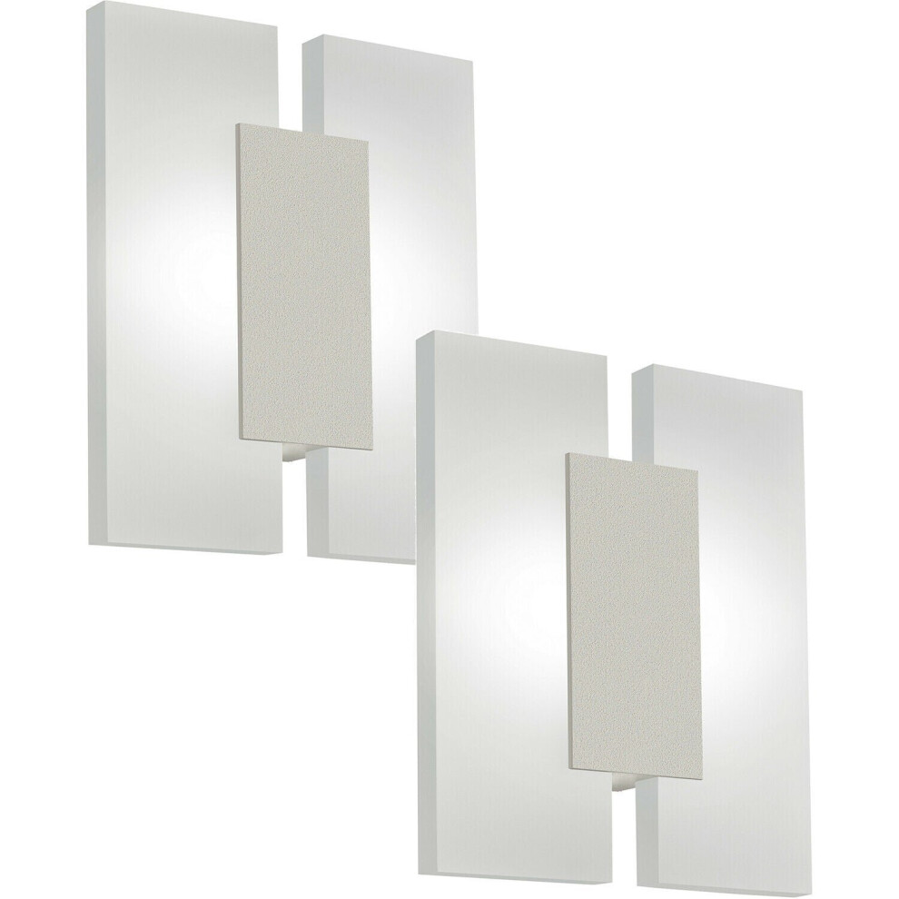 Loops 2 Pack Wall Light Colour Satin Nickel Shade Satined Plastic Led 2X4.5w Included