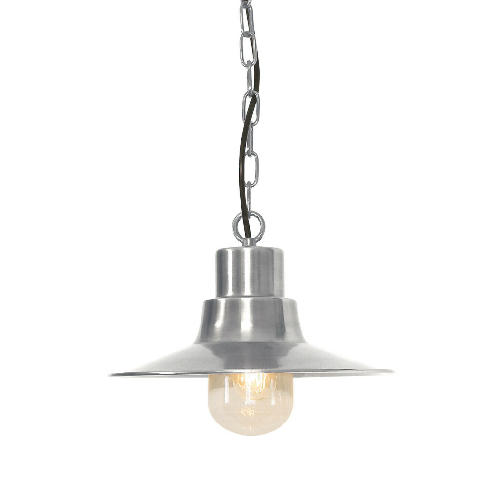 Loops Outdoor Ip44 1 Bulb Chain Lantern Antique Nickel Led E27 100W