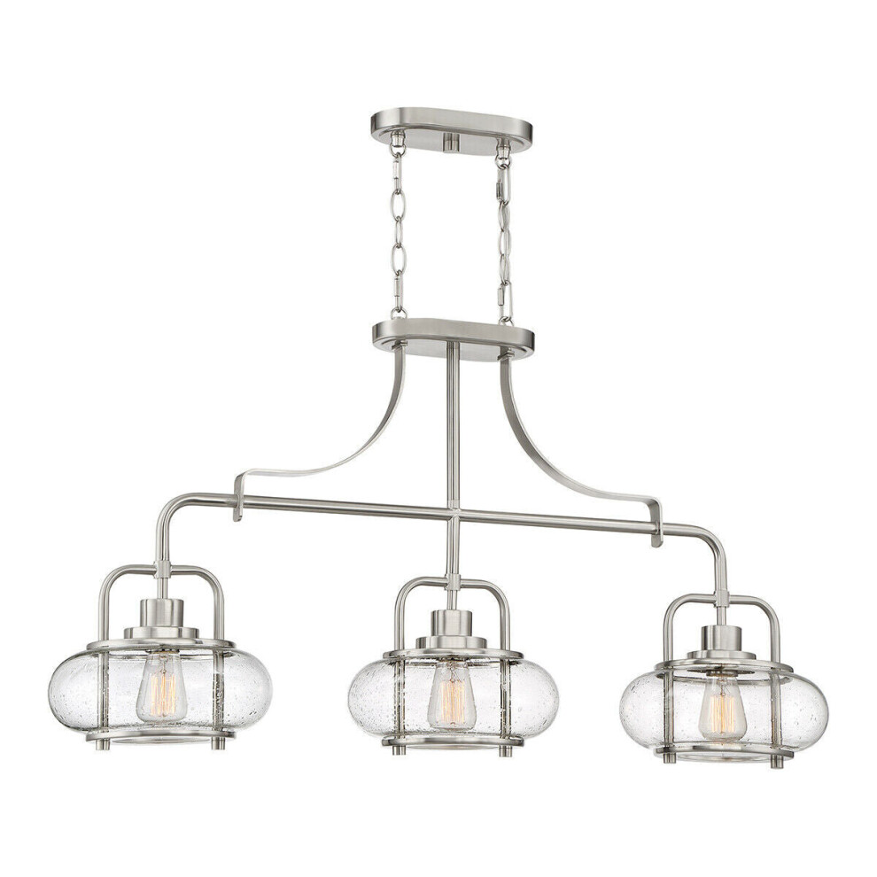 Loops 1 Bulb Ceiling Pendant Light Fitting Brushed Nickel Led E27 60W Bulb