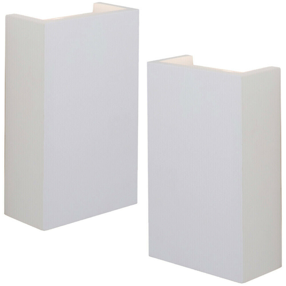 2 PACK LED Twin Wall Light Warm White Primed White (ready to paint) Down Lamp