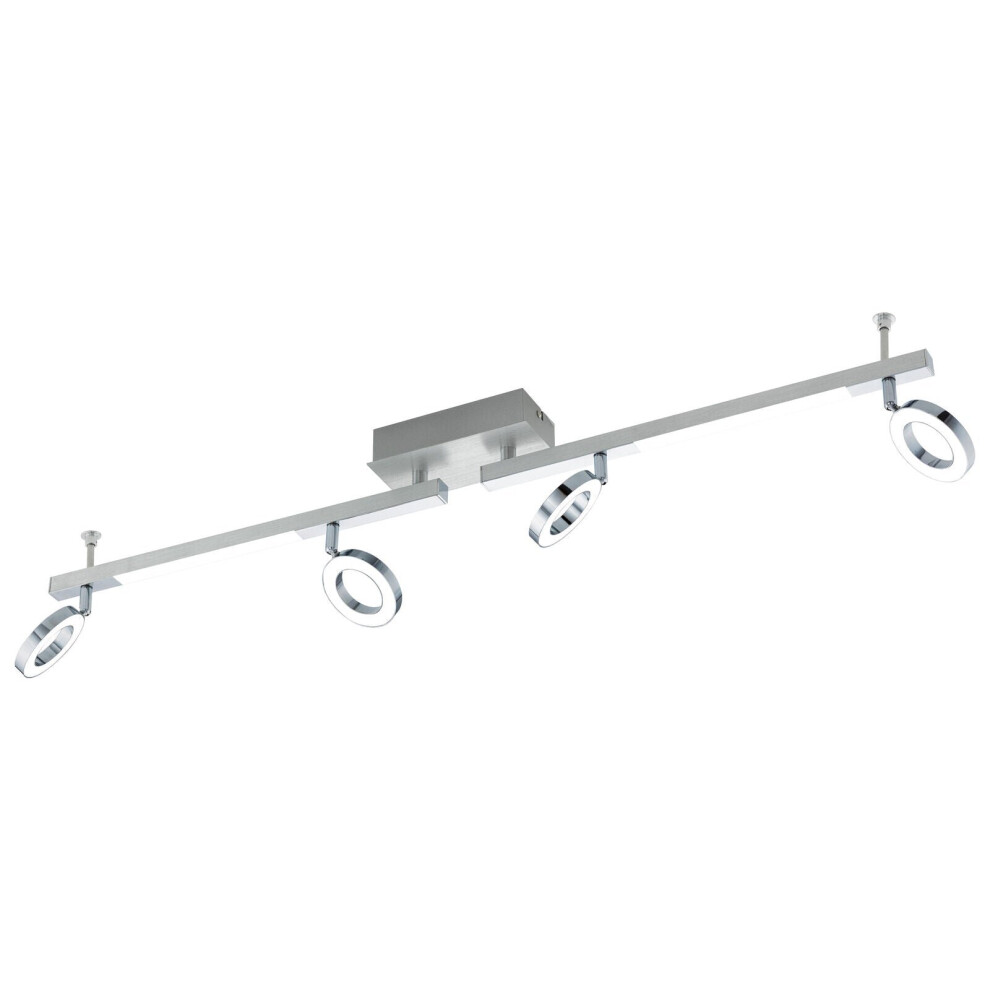 Photos - Chandelier / Lamp Wall 6 Spot Light Aluminium Chrome Shade Satined Plastic Bulb LED 4x3.2W 2x3.3W Indoor-Interior-Lounge-Dining-Hallway-Mounte