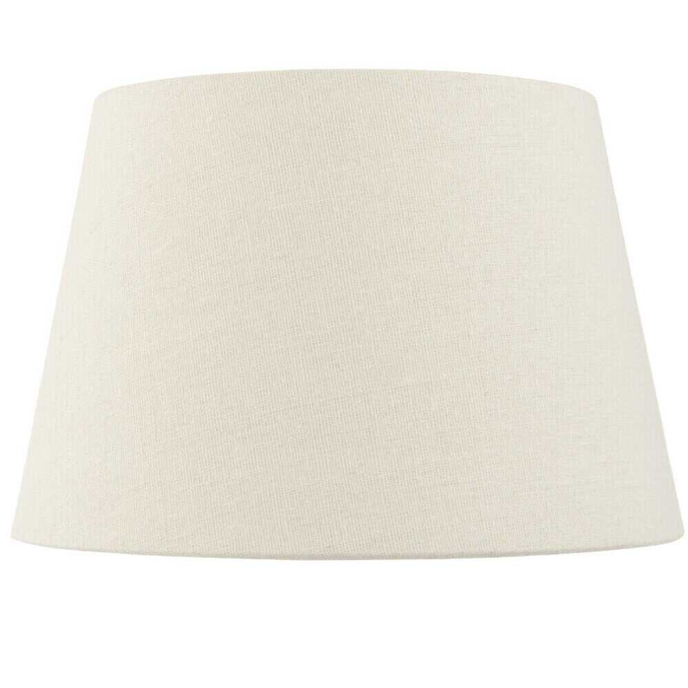 Loops 8" Inch Round Tapered Drum Lamp Shade Linen Fabric Cover Simple Elegant Ivory