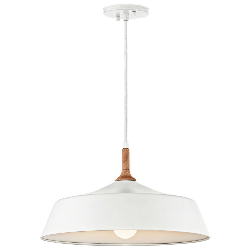 1 Bulb Ceiling Pendant Light Fitting White LED E27 100W Bulb
