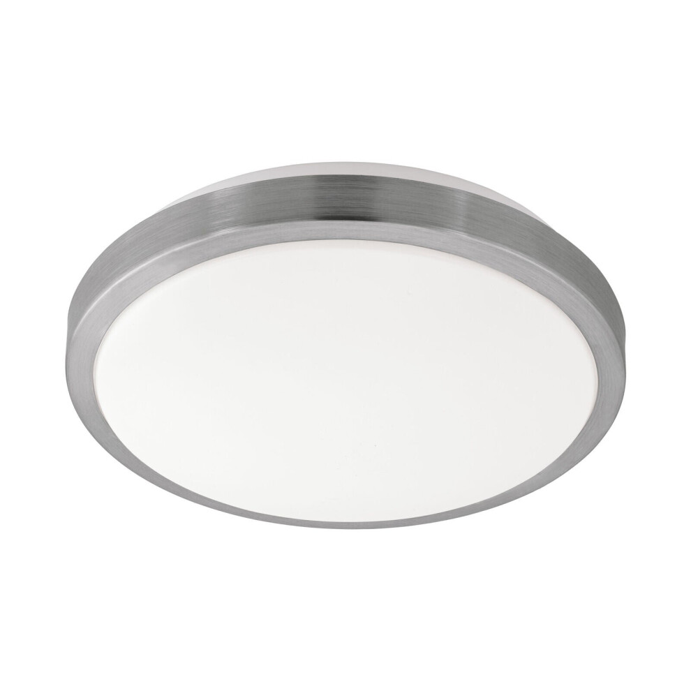 Loops Wall Flush Ceiling Shade Satined Nickel Plastic Bulb Led 23W Light/White