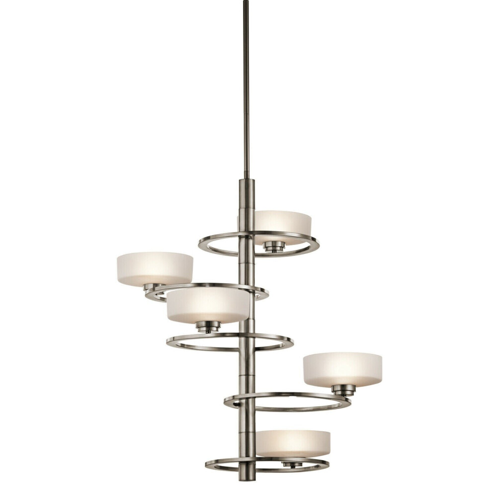 Loops 5 Bulb Chandelier Hanging Pendant Classic Pewter Led G9 3.5W Bulb Light