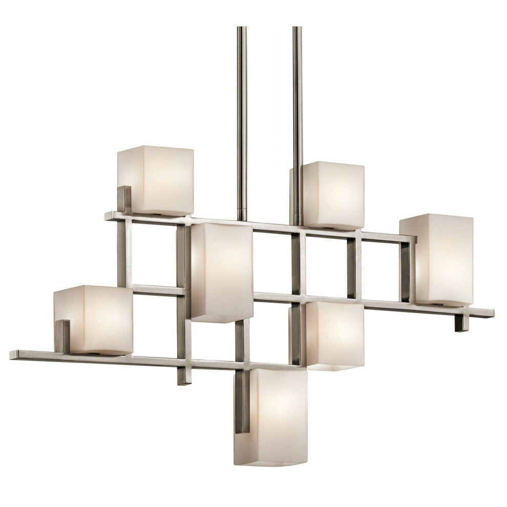 Loops 7 Bulb Chandelier Hanging Pendant Classic Pewter Led G9 3.5W Bulb Light