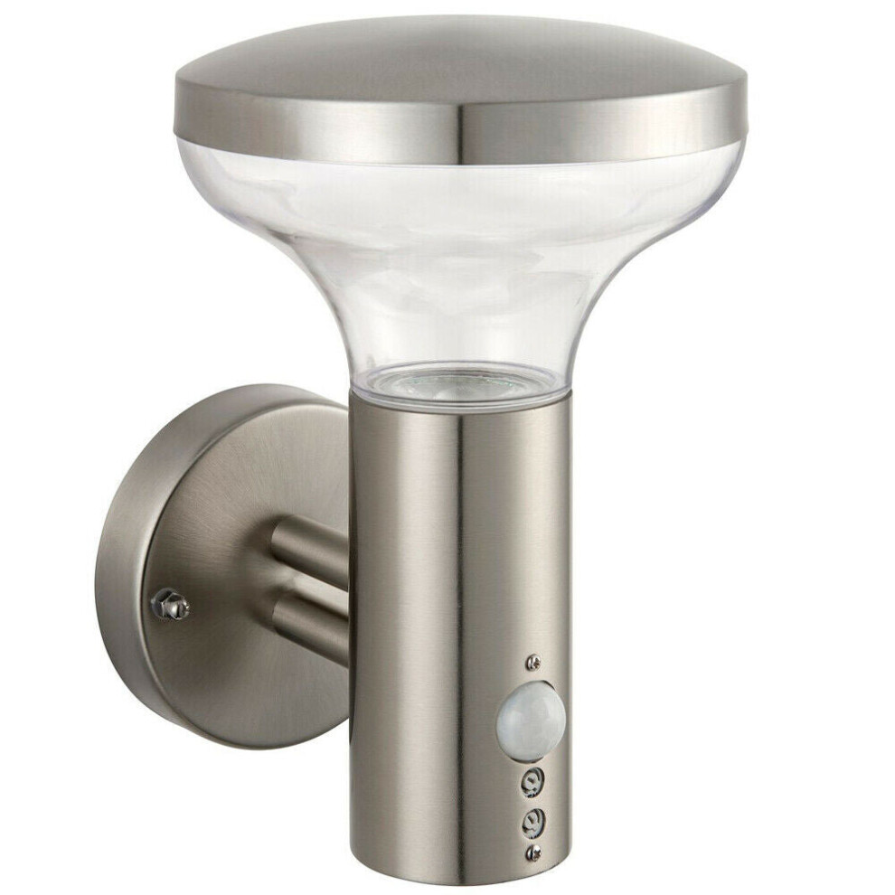 IP44 Outdoor LED Lamp Stainless Steel Wall PIR Light Modern Porch Cool White