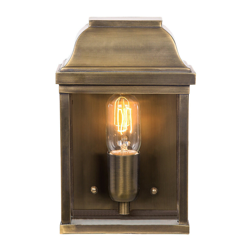 Outdoor IP44 Wall Light Aged Brass LED E27 100W d02556