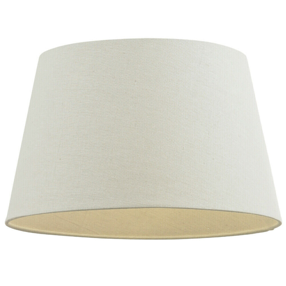 Loops 12" Inch Round Tapered Drum Lamp Shade Linen Fabric Cover Simple Elegant Ivory