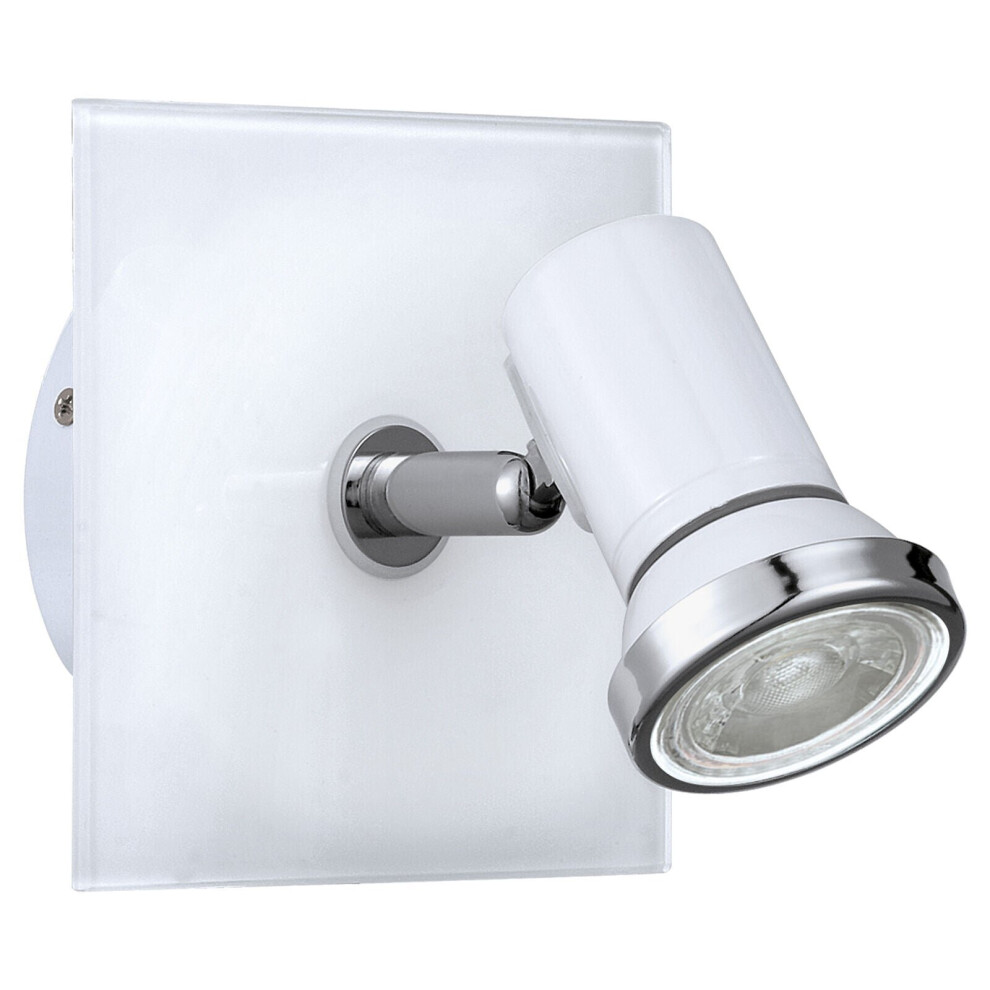 Loops Wall Light Ip44 Bathroom Colour White Chrome Shade Bulb Gu10 1X3.3w Included
