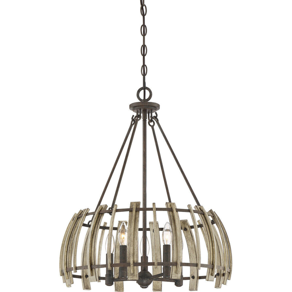 Loops 5 Bulb Ceiling Pendant Light Fitting Rustic Black Led E14 60W Bulb