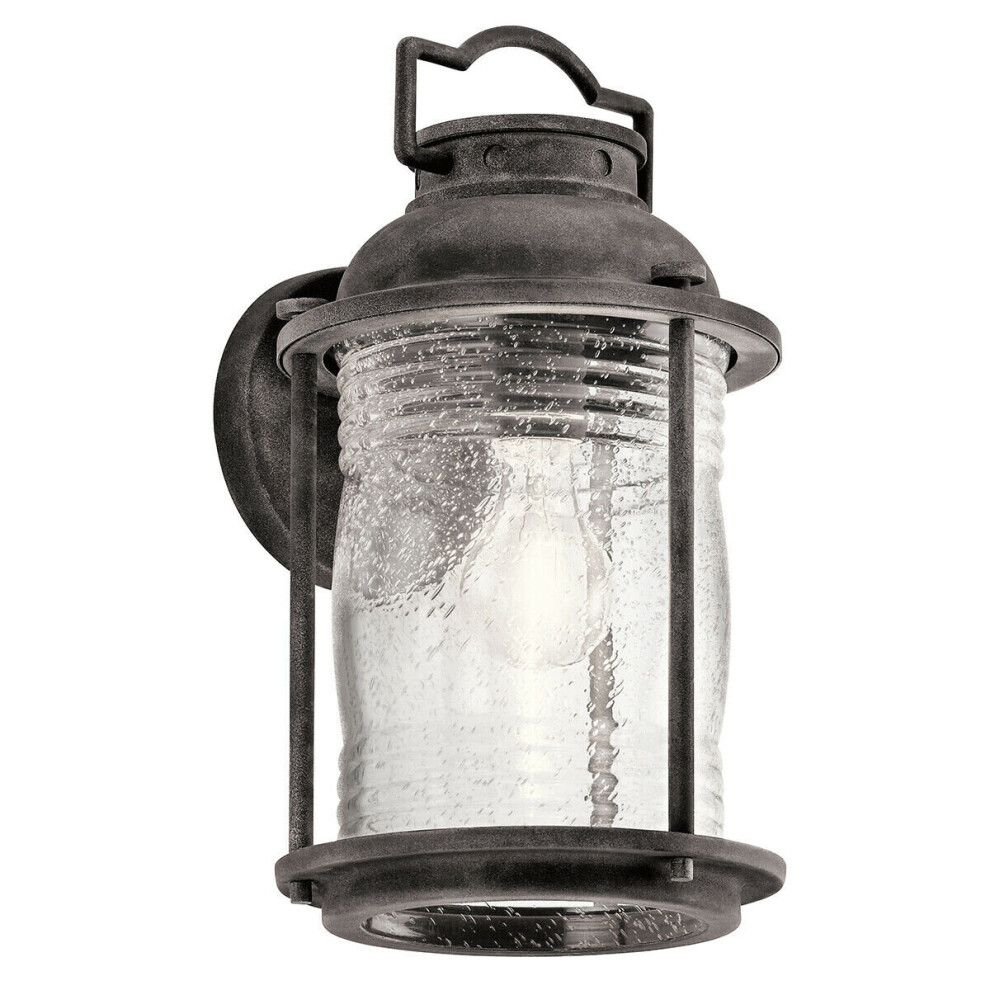Outdoor IP44 Wall Light Weathered Zinc LED E27 60W d01610