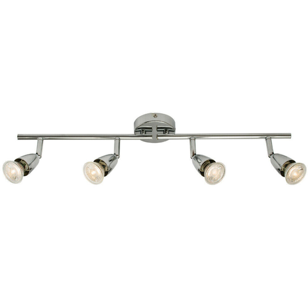 LED Adjustable Ceiling Spotlight Chrome Plate Quad GU10 Kitchen Bar Downlight