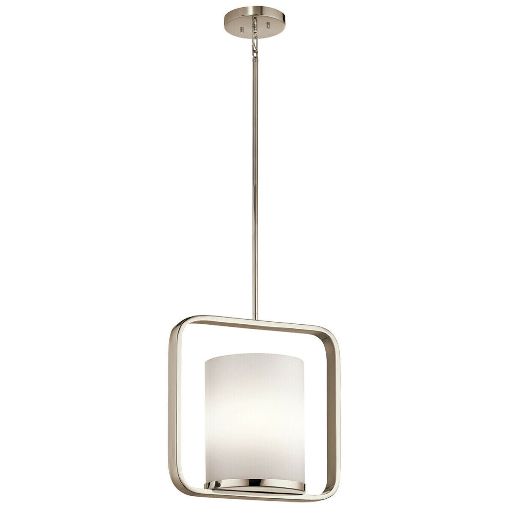 Loops 1 Bulb Ceiling Pendant Light Fitting Highly Polished Nickel Led E27 60W