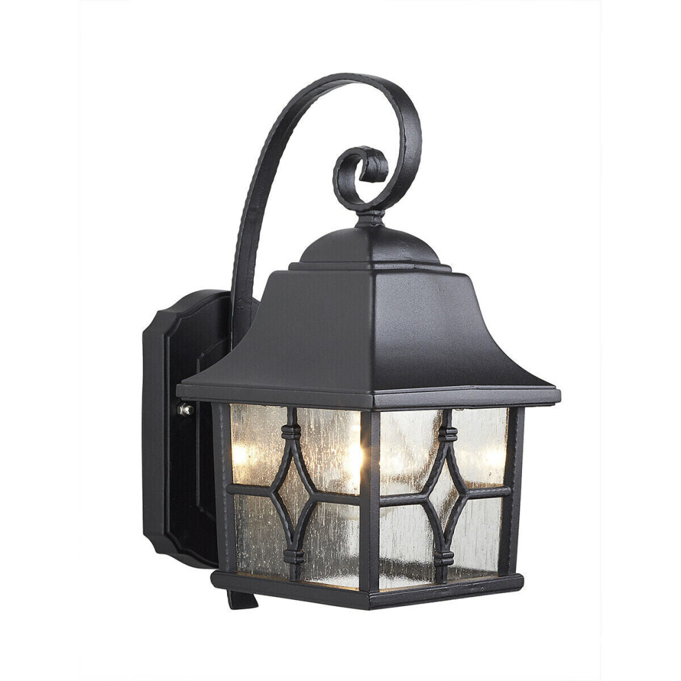 Loops Outdoor Ip44 Wall Sconce Led E27 60W Bulb Outside External D01575 Light/Black