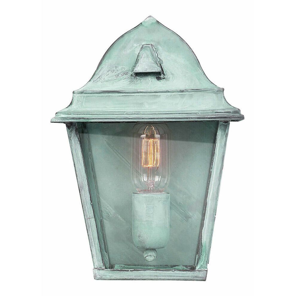 Loops Outdoor Ip44 Wall Sconce Verdigris Led E27 100W Bulb External D02501 Light
