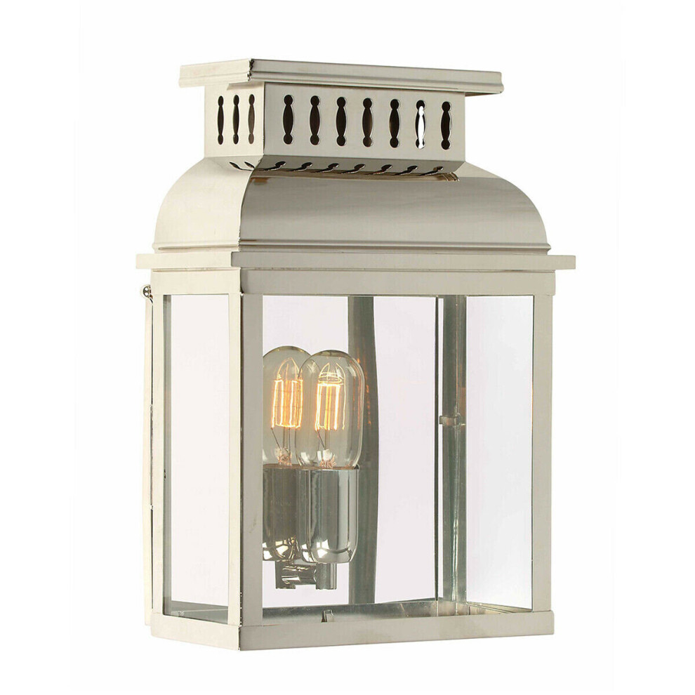 Loops Outdoor Ip44 Wall Highly Polished Nickel Led E27 100W D02569 Light