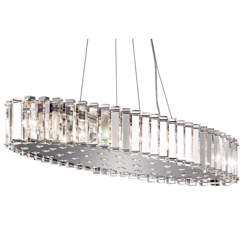Loops 12 Bulb Ceiling Pendant Light Fitting Chrome Led G9 3.5W Bulb