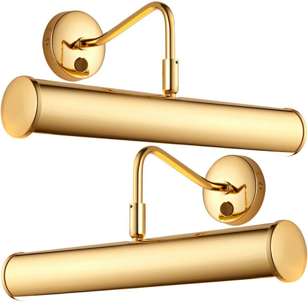 Loops 2 Pack Led Twin Picture Wall Brass Plate Dimmable 6.2W Bulb Ing Bar Light