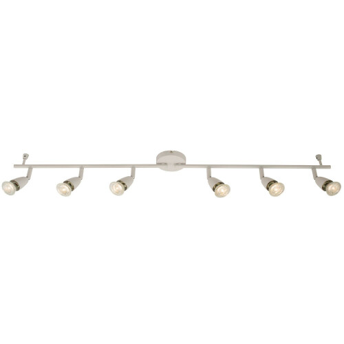Loops Adjustable Ceiling Spotlight Gloss White 6 Light Bar Downlight Modern Lamp
