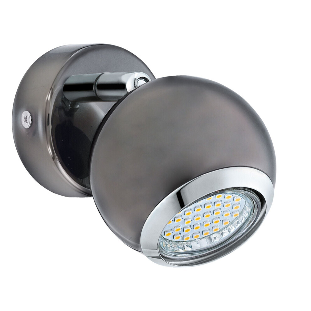 Loops Wall Spot Round Colour Nickel Chrome Shade Bulb Gu10 1X3w Included Light