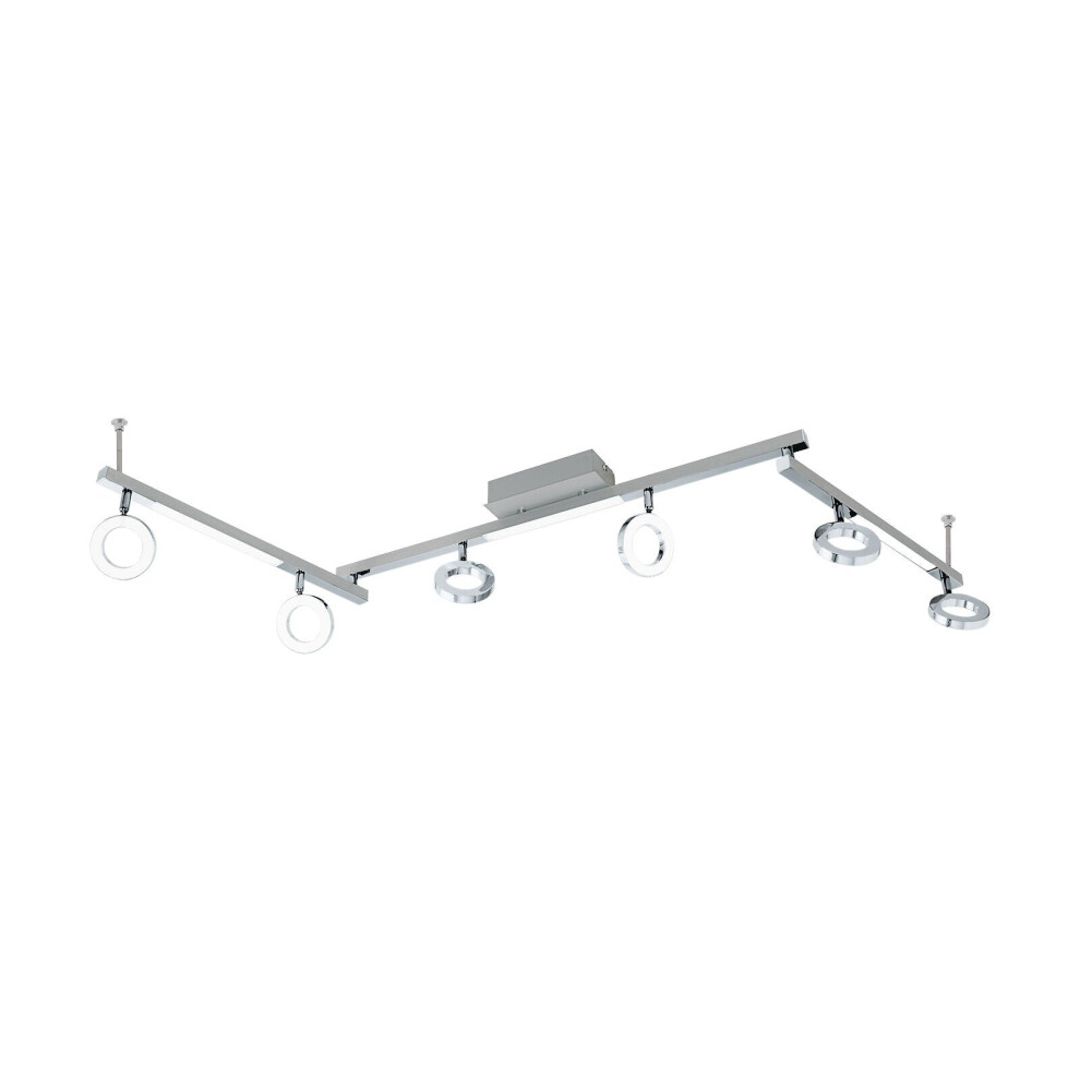 Loops Wall 9 Spot Light Aluminium Chrome Shade Satined Plastic Bulb Led 6X3.2w 3X3.3w