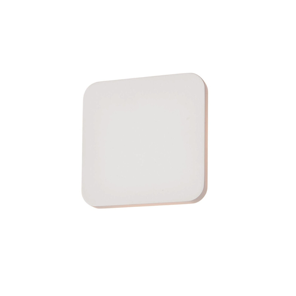 Wall Light Smooth White Plaster 8W LED Bulb Included Living Room