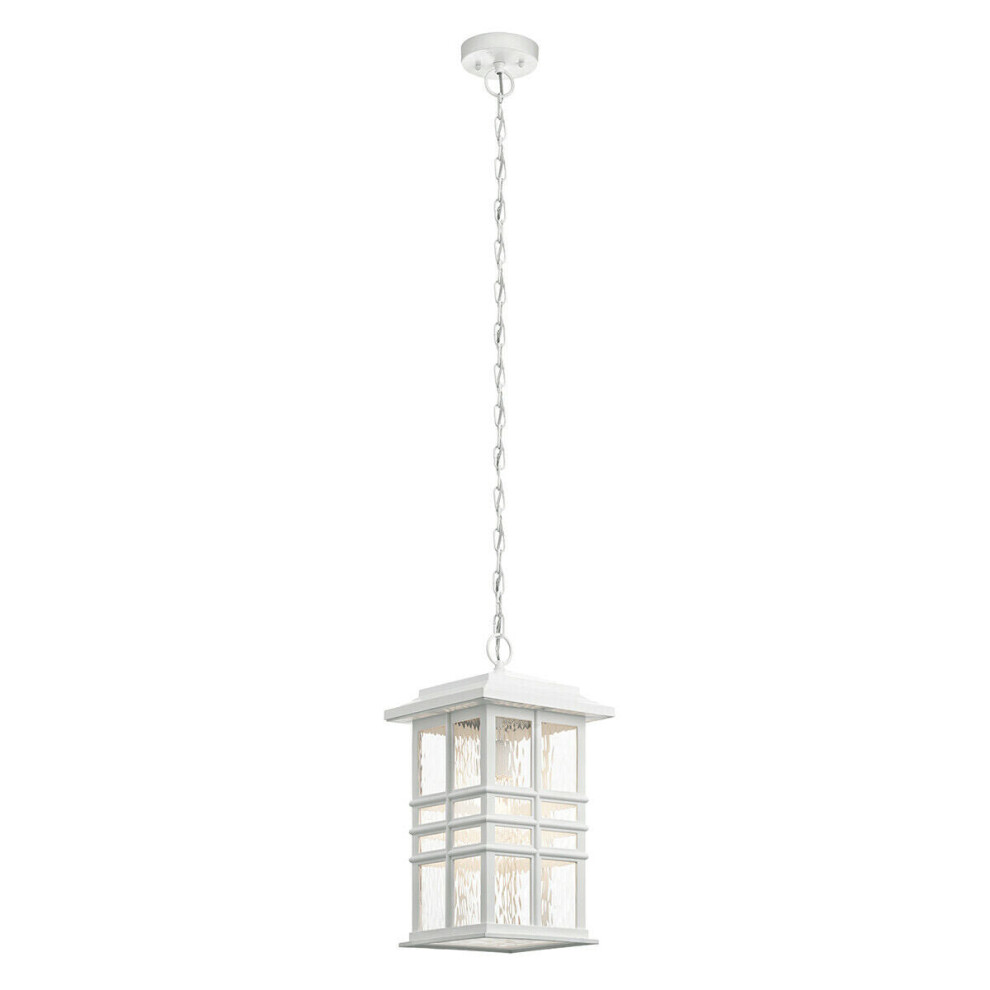 Loops Outdoor Ip44 1 Bulb Chain Lantern Led E27 40W Bulb Fitting White/Light
