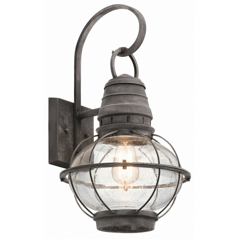 Loops Outdoor Ip44 Wall Weathered Zinc Led E27 60W D01629 Light