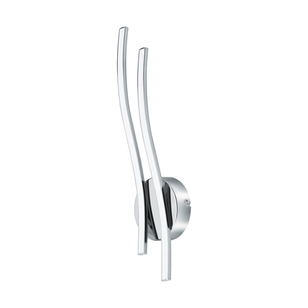 Wall Light Colour Chrome Plated Shade White Plastic Bulb LED 2x5W Included