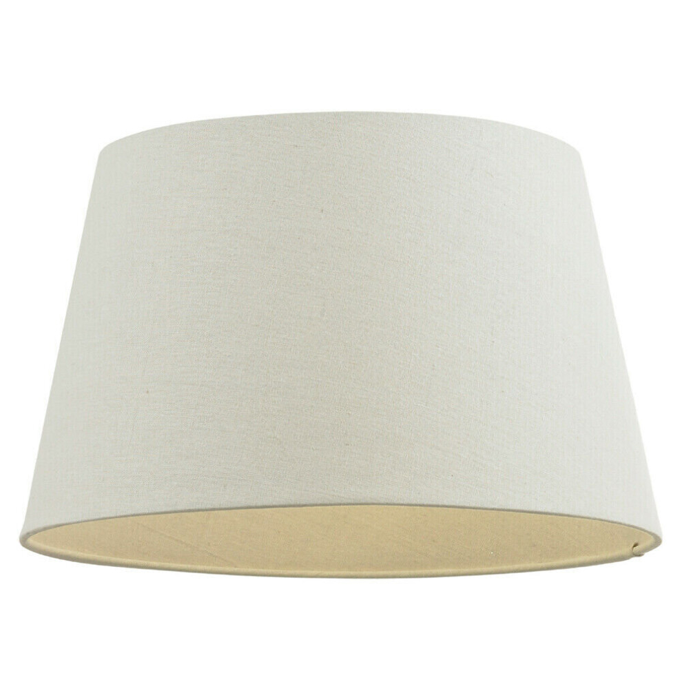 Loops 16" Inch Round Tapered Drum Lamp Shade Linen Fabric Cover Simple Elegant Ivory