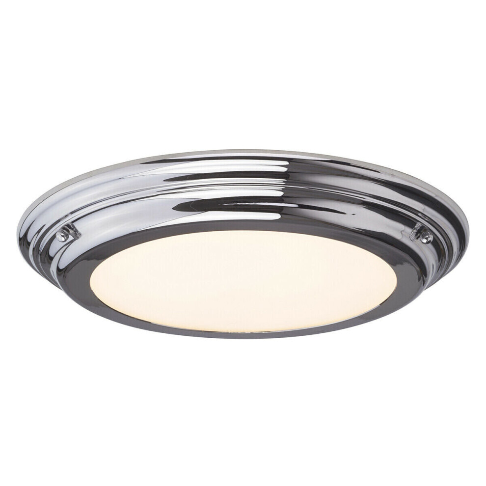 Loops 1 Bulb Flush Light Low Ceiling Polished Chrome Led 25W Bulb