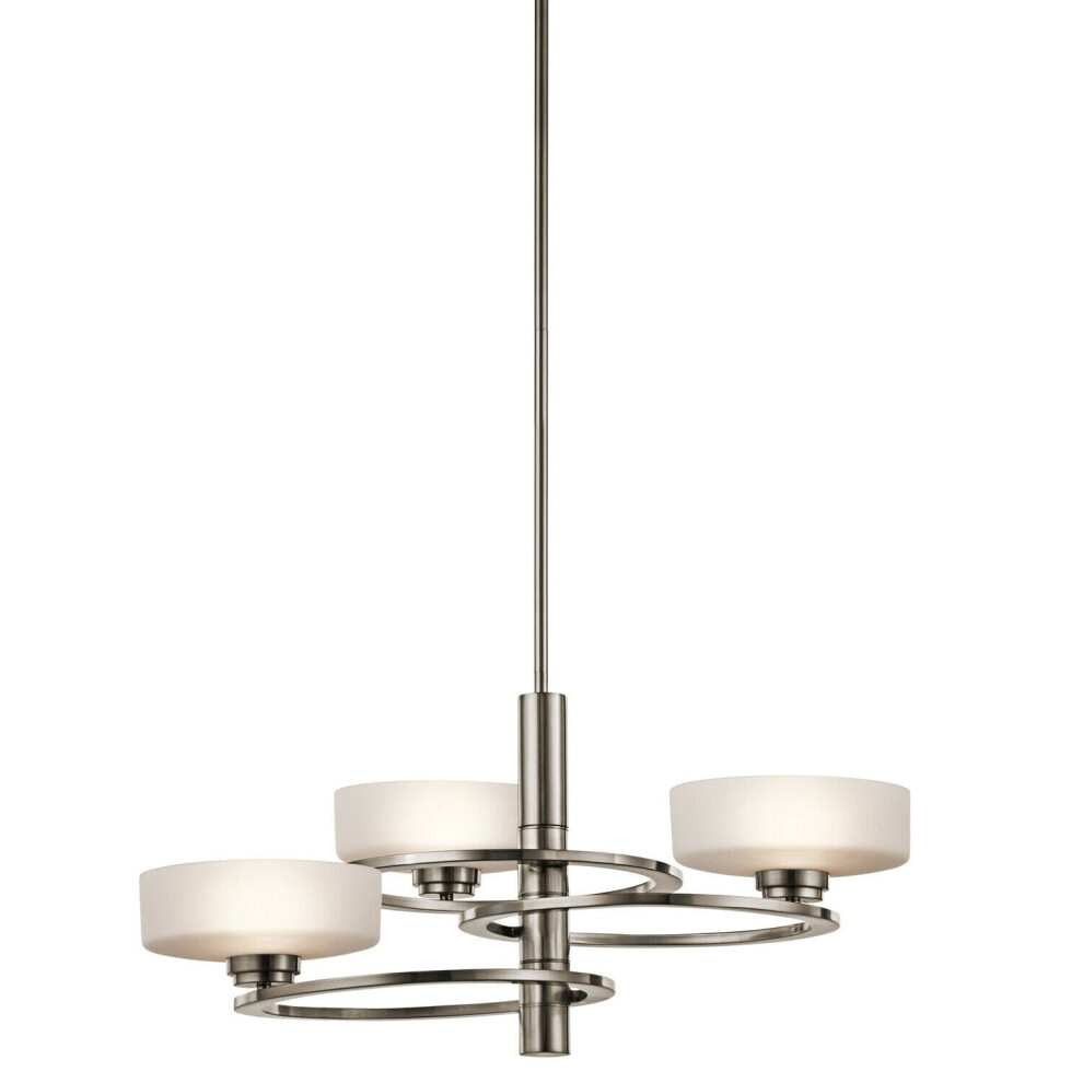 Loops 3 Bulb Chandelier Hanging Pendant Classic Pewter Led G9 3.5W Bulb Light