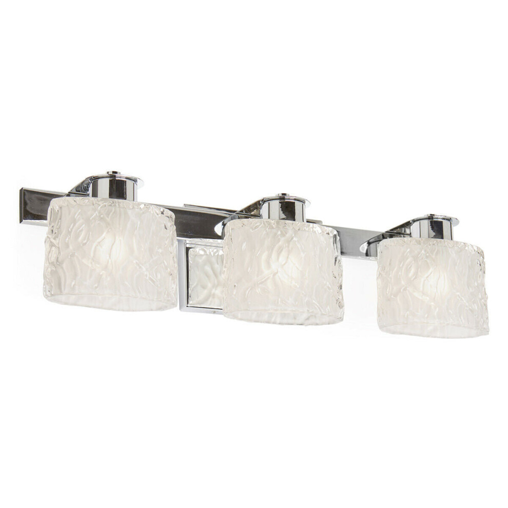 Loops Ip44 3 Bulb Wall Light Sconce Polished Chrome Led G9 3.5W Bulb D02341