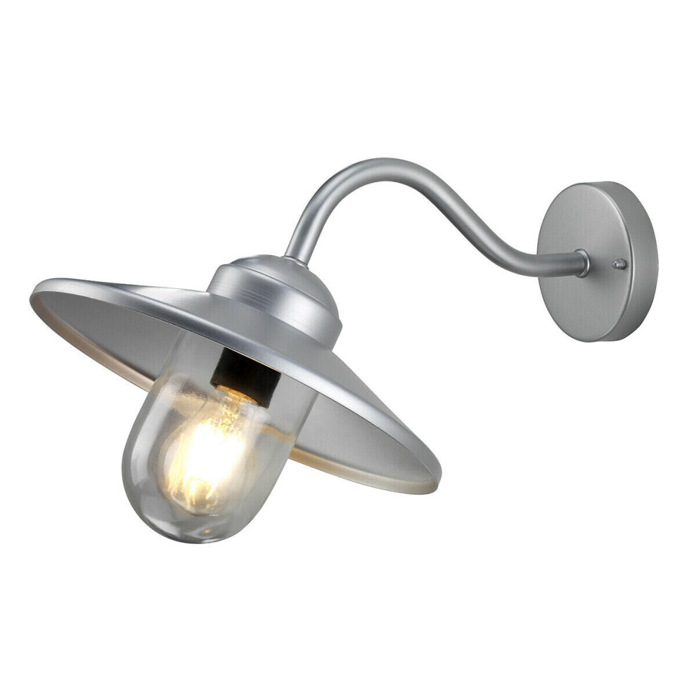 Outdoor IP44 Wall Light 304 SS / Silver LED E27 60W Bulb External