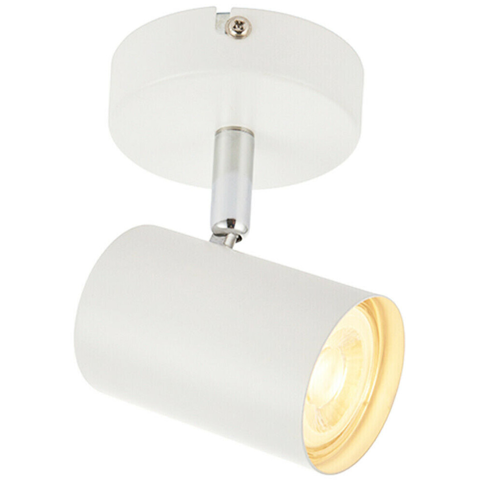Loops Led Adjustable Ceiling Spotlight Matt Single Gu10 Dimmable Downlight White