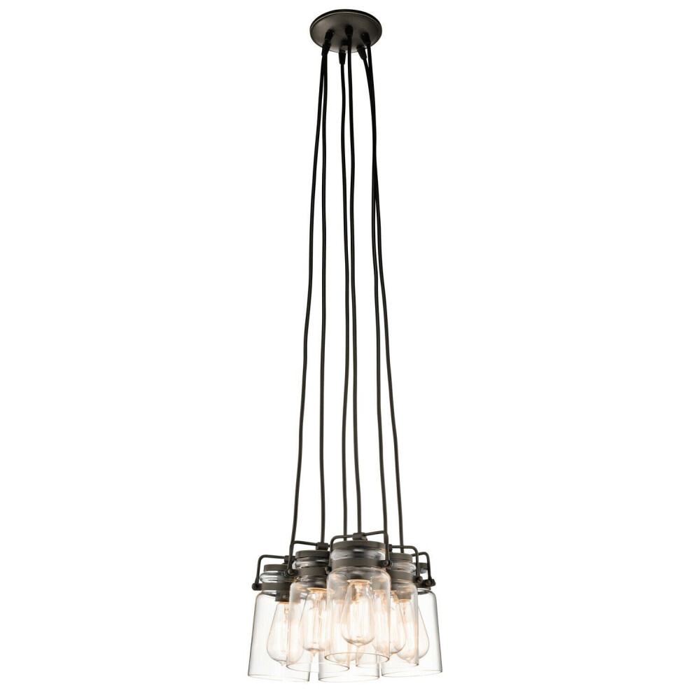 Loops 6 Bulb Ceiling Pendant Light Fitting Olde Bronze Led E27 60W Bulb