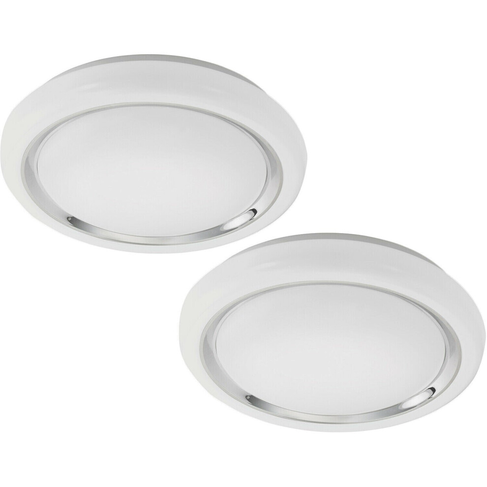 Loops 2 Pack Wall Flush Ceiling Colour Shade Chrome Plastic Led 23W Light/White