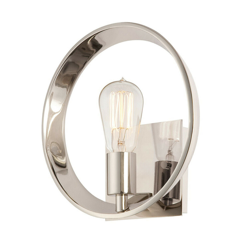 Loops Wall Light Imperial Silver Finished Design Exposeding The Centre Led E27 60W