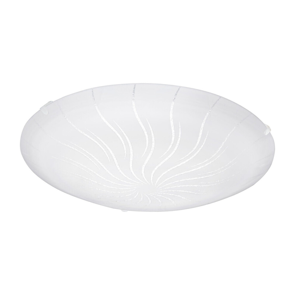 Loops Wall Flush Ceiling Light White Shade Granille White Clear Glass Bulb Led 11W Inc