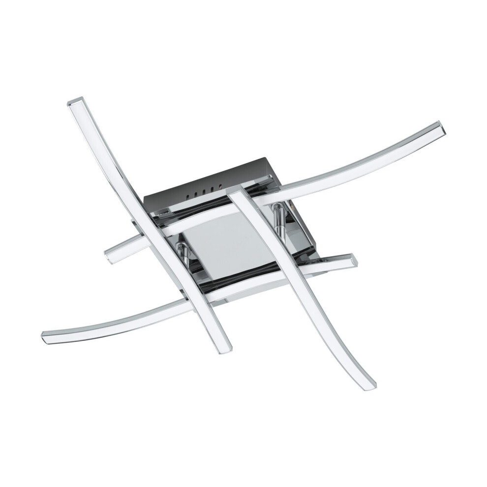 Flush Ceiling Light Colour Chrome Shade White Plastic Bulb LED 4x5W Included-image-OPC-P8WK29F-NEW