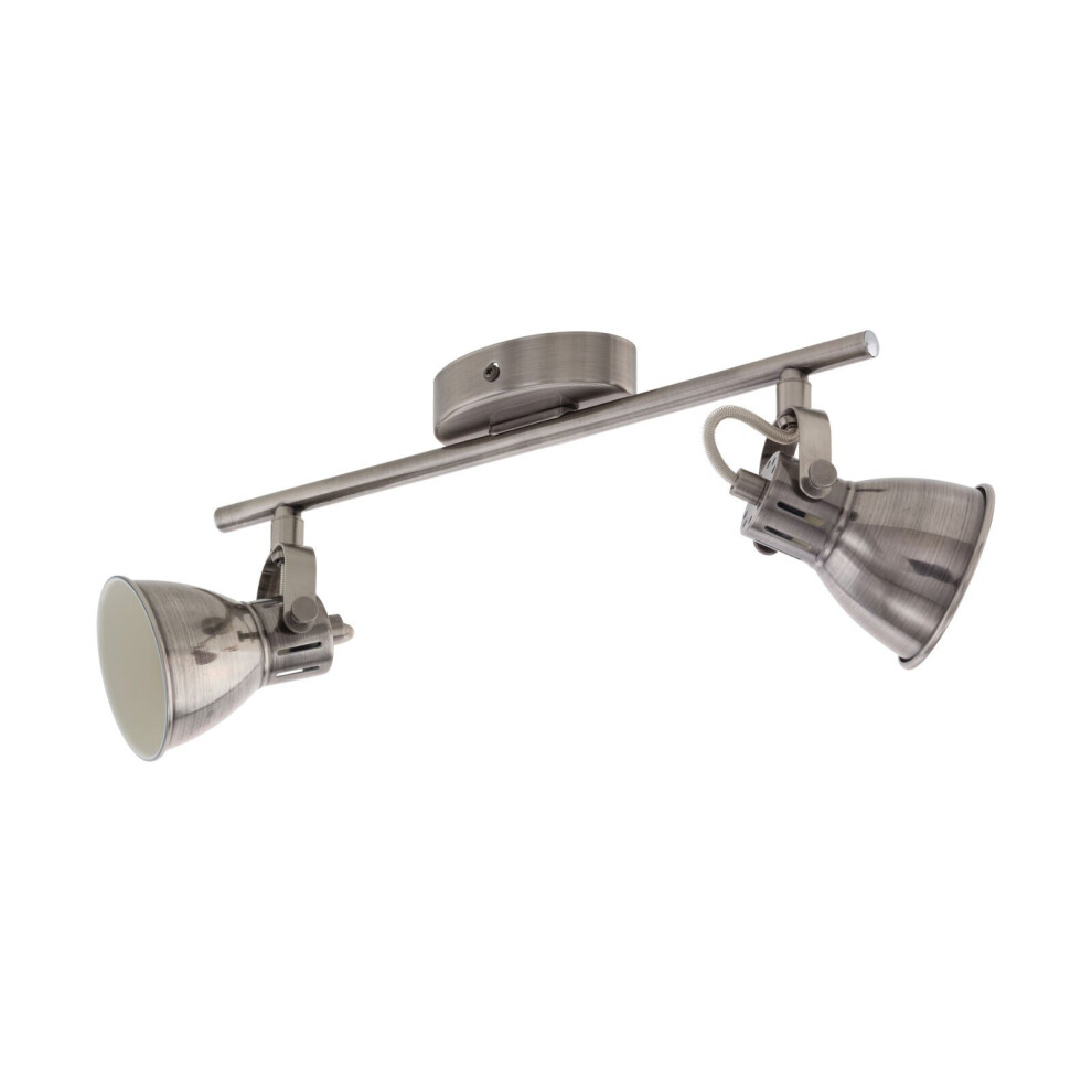 Loops Flush Ceiling Colour Nickel Antique Creme Shade Bulb Gu10 2X3.3w Light