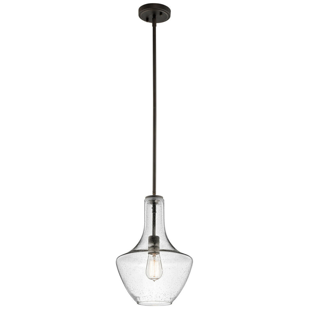 Loops 1 Bulb Ceiling Pendant Fitting Olde Led E27 60W Bulb Light/Bronze
