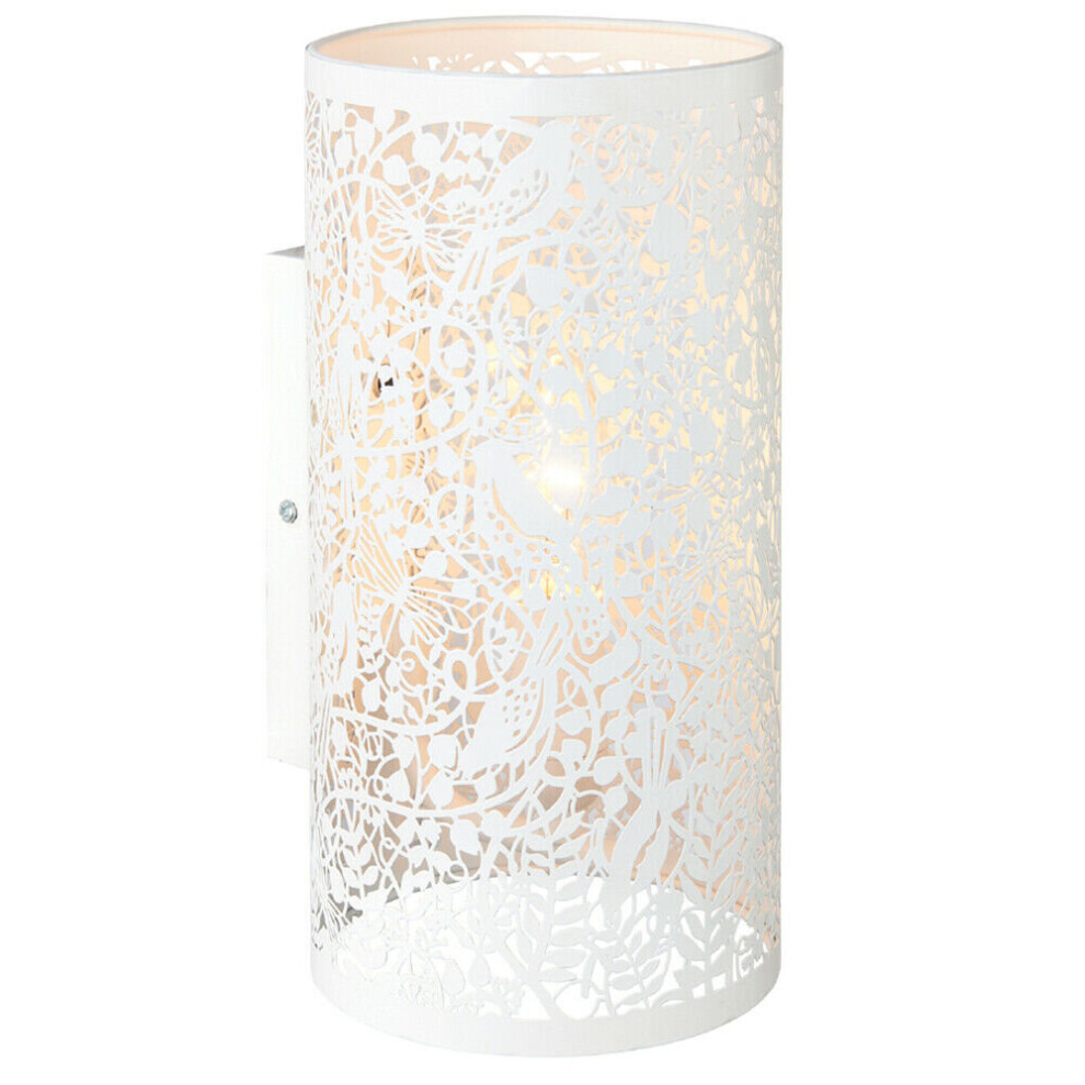Dimming LED Wall Light Pretty Ivory Birds Steel Shade Modern Metal Lamp Fitting
