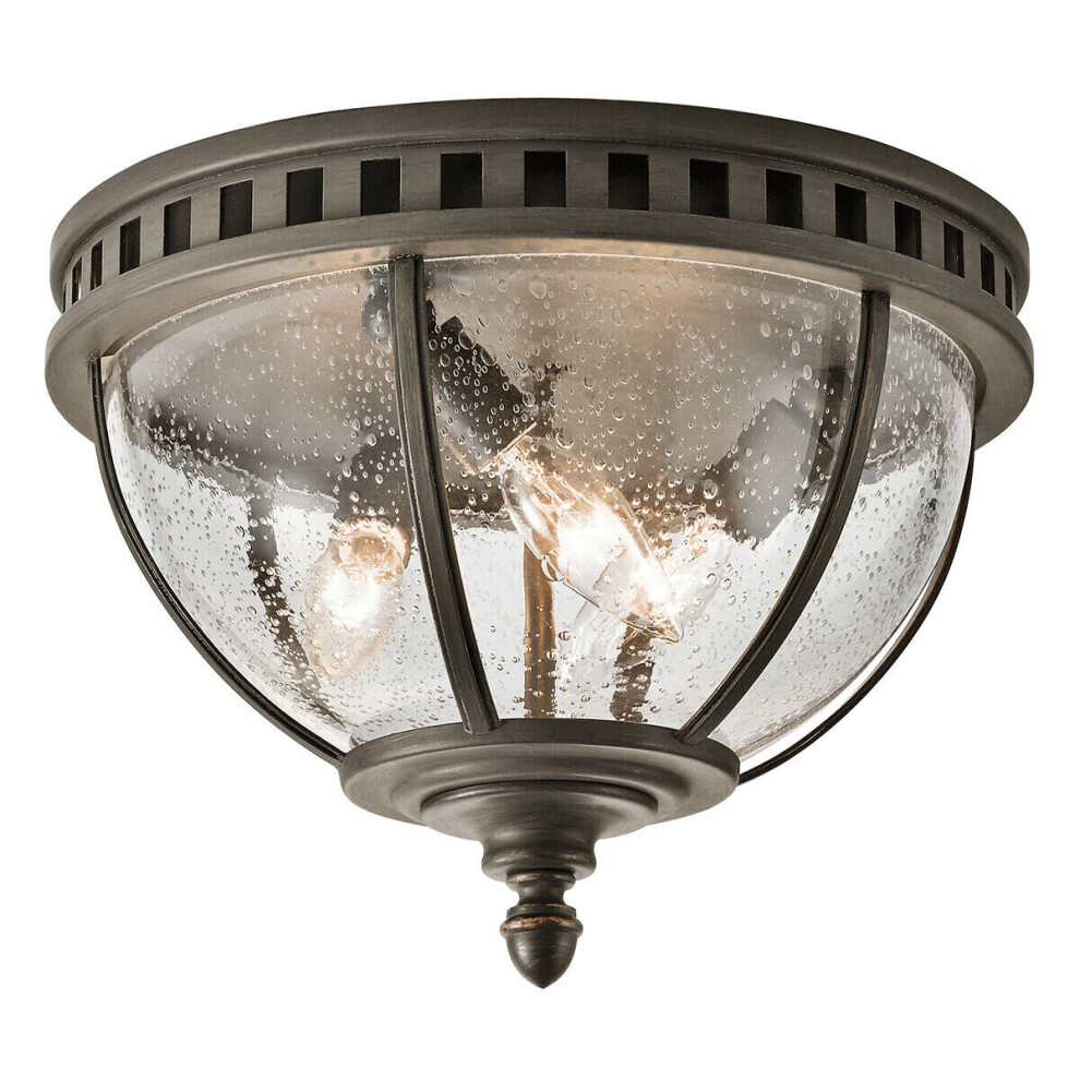 Loops Outdoor Ip44 3 Bulb Flush Light Low Ceiling Londonderry Led E14 40W
