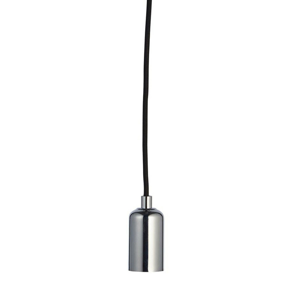 Loops Hanging Ceiling Pendant Light & Rose Kit Chrome Steel Industrial Adjustable Lamp