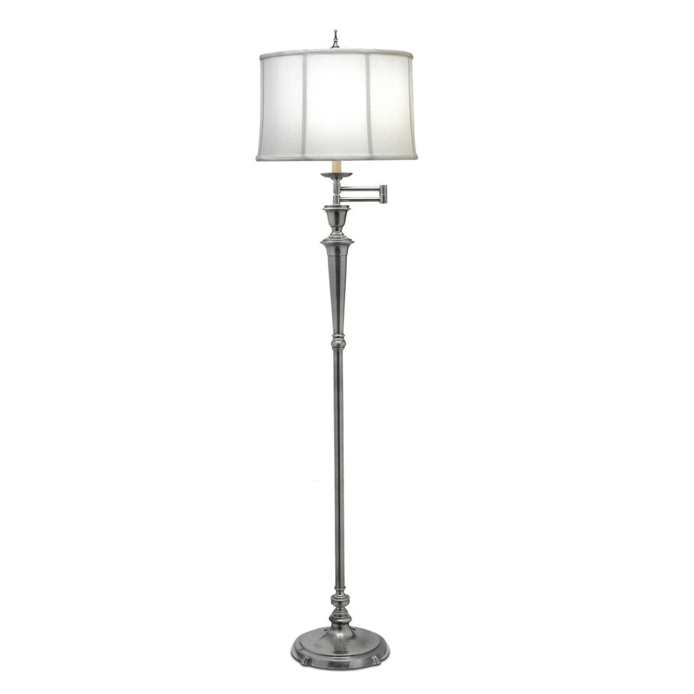 Loops Floor Lamp Swing Arm Multi Direction Off Shade Antique Nickel Led E27 60W White